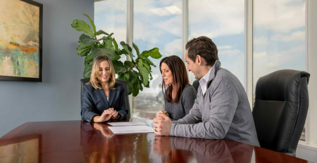 Advisor with clients